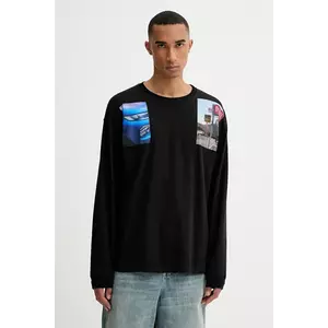 Diesel longsleeve din bumbac T-BOXT-LS-T5 culoarea negru, cu imprimeu, A19468.0PLAT imagine