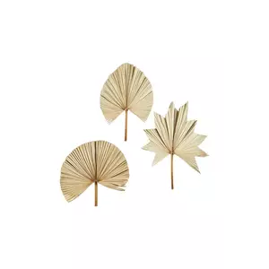 Madam Stoltz decorațiune de perete Palm Leaves 60-70 cm 3-pack culoarea bej imagine