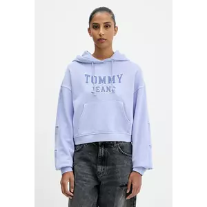 Tommy Jeans hanorac de bumbac cu glugă, cu imprimeu, DW0DW21598 imagine