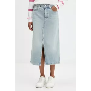 Tommy Jeans fustă jeans midi, drept, DW0DW21560 imagine
