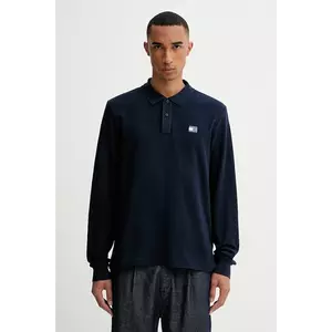 Tommy Jeans longsleeve din bumbac culoarea bleumarin, cu imprimeu, DM0DM22125 imagine