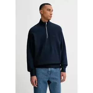 Tommy Jeans hanorac de bumbac culoarea bleumarin, uni, DM0DM21880 imagine