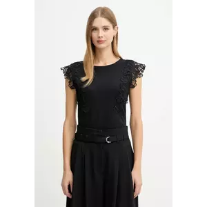 Morgan tricou din bumbac culoarea negru, DFLOWER imagine