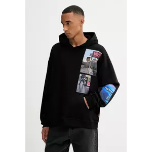 Diesel hanorac de bumbac S-BOXT-HOOD-T6 culoarea negru, cu glugă, cu imprimeu, A19642.0BMBJ imagine