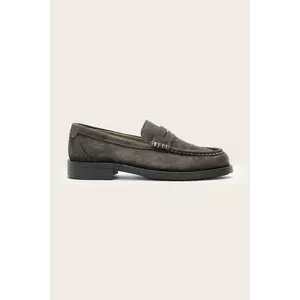 AllSaints mocasini de piele BLOOM SUEDE LOAFER culoarea gri, M022FC imagine