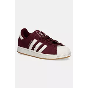 adidas Originals sneakers din piele întoarsă Superstar II culoarea bordo, HQ4913 imagine