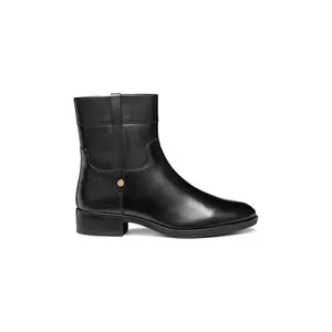 Geox cizme de piele D FELICITY culoarea negru, cu toc plat, D56G1A 00043 C9999 imagine