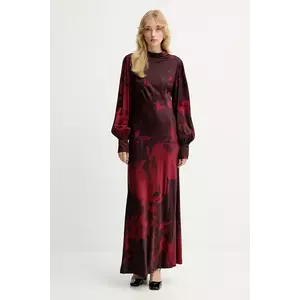 Gestuz rochie culoarea bordo, maxi, evazați, 10910631 imagine