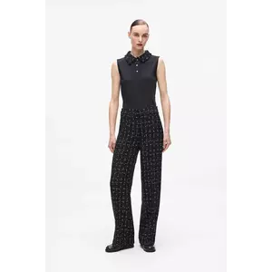 Karl Lagerfeld pantaloni culoarea negru, drept, high waist, A4W10109 imagine