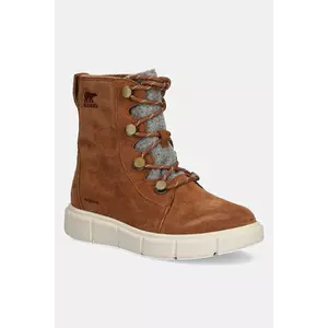 Sorel botine SOREL EXPLORER III JOAN WP culoarea maro, cu toc plat, izolare usoara, 2077951242 imagine