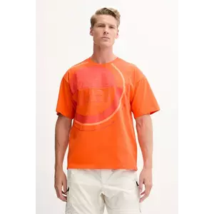 Napapijri tricou din bumbac S-Tusco barbati, culoarea portocaliu, cu imprimeu, NP0A4IEEA001 imagine