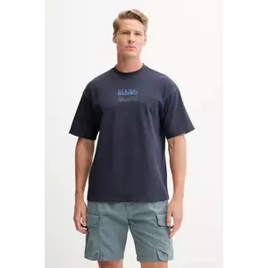 Napapijri tricou din bumbac S-Cortona bărbați, culoarea albastru marin, cu imprimeu, NP0A4ILQ1761 imagine