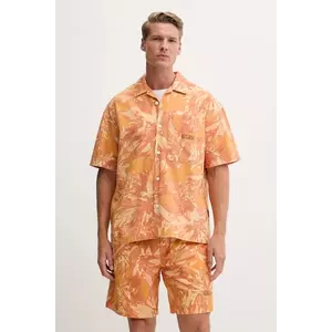 Napapijri cămașă jeans G-Talla bărbați, culoarea portocaliu, cu guler clasic, relaxed, NP0A4IDJFED1 imagine