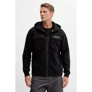 Napapijri hanorac de bumbac B-Rivalto barbati, culoarea negru, cu glugă, cu imprimeu, NP0A4ICG9411 imagine