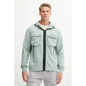Napapijri hanorac de bumbac B-Rivalto barbati, culoarea verde, cu glugă, cu imprimeu, NP0A4ICGG1X1 imagine