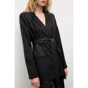 Answear.LAB sacou culoarea negru, cu doua randuri de nasturi, neted imagine