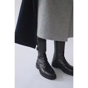 Answear.LAB cizme de piele culoarea negru, cu toc plat imagine