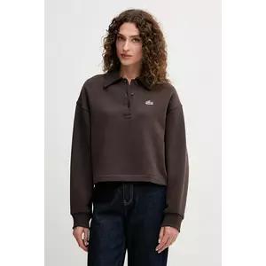 Lacoste hanorac de bumbac culoarea maro, uni, SF5275 imagine