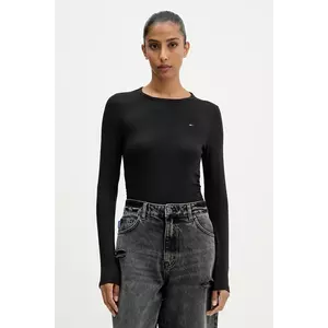 Tommy Jeans longsleeve culoarea negru, DW0DW21568 imagine