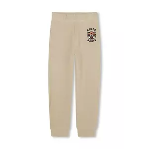 Kenzo Kids pantaloni de trening din bumbac pentru copii culoarea bej, cu imprimeu, K61455 imagine