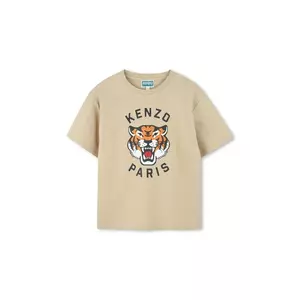 Kenzo Kids tricou de bumbac pentru copii culoarea bej, cu imprimeu, K61505 imagine