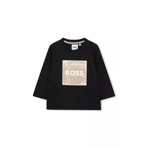 BOSS tricou din bumbac pentru bebeluși culoarea negru, cu imprimeu, J52715 imagine