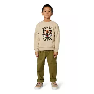 Kenzo Kids hanorac de bumbac pentru copii culoarea bej, cu imprimeu, K61432 imagine