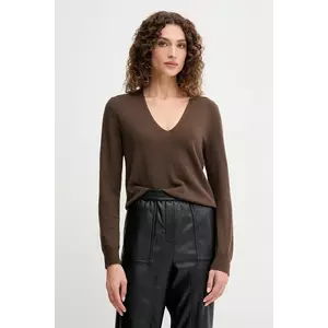 United Colors of Benetton pulover de lână culoarea maro, light, 1002D401Y imagine