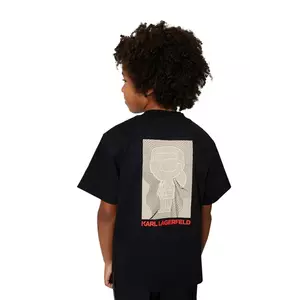 Karl Lagerfeld tricou de bumbac pentru copii culoarea negru, cu imprimeu, Z31039 imagine