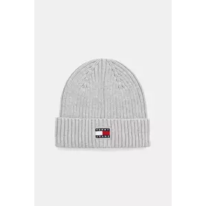 Tommy Jeans căciulă din bumbac culoarea gri, AW0AW17899 imagine