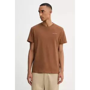 Tommy Jeans tricou din bumbac culoarea maro, cu imprimeu, DM0DM21780 imagine