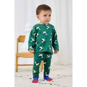 Bobo Choses longsleeve din bumbac pentru bebeluși La Oca culoarea verde, cu imprimeu, 225AB037 imagine