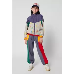 Bobo Choses pantaloni de trening din bumbac pentru copii culoarea gri, cu imprimeu, 225AC138 imagine