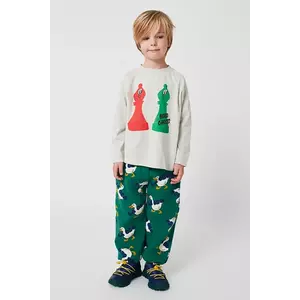 Bobo Choses pantaloni de trening pentru copii La Oca culoarea verde, cu imprimeu, 225AC065 imagine