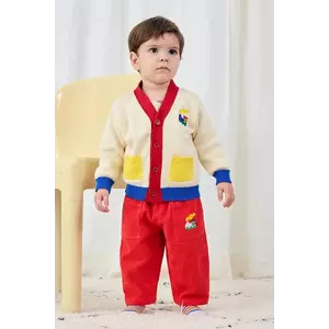 Bobo Choses cardigan din bumbac pentru bebeluși Choo Choo culoarea bej, 225AB098 imagine