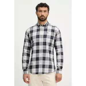 Barbour camasa din bumbac culoarea maro, cu guler button-down, slim imagine