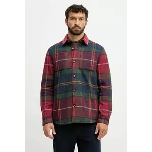 Barbour geacă cu aspect de cămașă culoarea verde, de tranziție, MOS0400 imagine