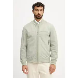 BOSS Orange geacă din piele întoarsă culoarea verde, de tranziție, 50543505 imagine