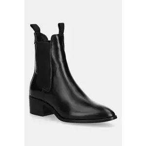 Gant cizme de piele St Broomly culoarea negru, cu toc drept, 31551094 imagine