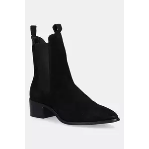 Gant botine din piele întoarsă St Broomly culoarea negru, cu toc plat, 31553093 imagine