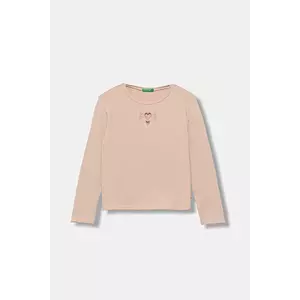 United Colors of Benetton longsleeve copii culoarea roz, 3P4ZC10QF imagine