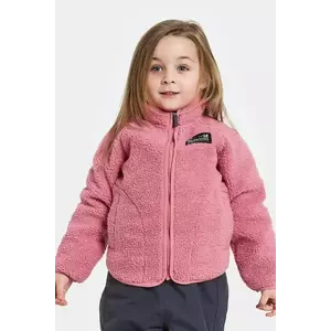 Didriksons hanorac fleece GIBBS KIDS FULLZIP 2 culoarea roz, uni, 505577 imagine