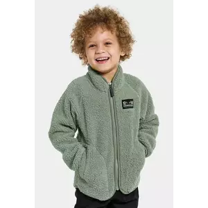 Didriksons hanorac fleece GIBBS KIDS FULLZIP 2 culoarea verde, uni, 505577 imagine