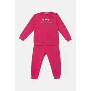 United Colors of Benetton trening de bumbac pentru copii culoarea roz, 3J68GK00S imagine