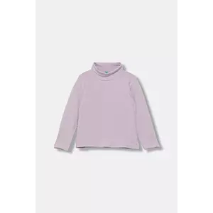 United Colors of Benetton longsleeve copii culoarea violet, cu guler, 3P4ZG200D imagine