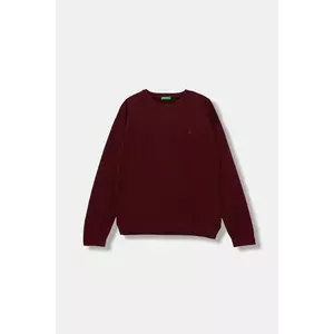 United Colors of Benetton pulover de bumbac pentru copii culoarea bordo, light, 120YC108S imagine