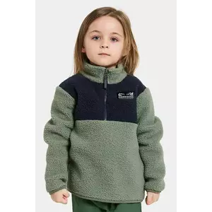 Didriksons bluză GOSIG KIDS HALFZIP culoarea verde, uni, 505536 imagine