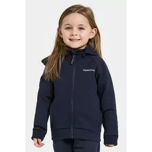 Didriksons bluză SILJAN KIDS FZ culoarea bleumarin, cu glugă, uni, 505900 imagine