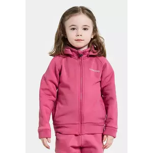 Didriksons bluză SILJAN KIDS FZ culoarea roz, cu glugă, uni, 505900 imagine