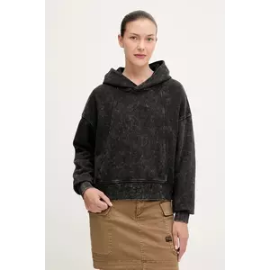 G-Star hanorac de bumbac culoarea negru, cu glugă, uni, D27726.D969 imagine